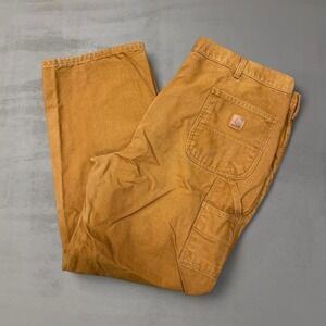 Carhartt B11 BRN Tan Carpenter Duck Canvas Work Pants Men's 42 x 32